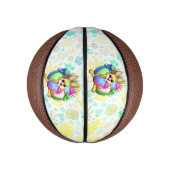 Funny Bunny biting an Easter Egg Basketbal (Verticaal)