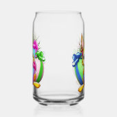 Funny Bunny biting an Easter Egg Blikvorm Glas (Links)