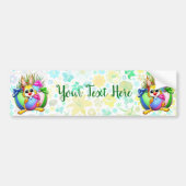 Funny Bunny biting an Easter Egg Bumpersticker (Voorkant)