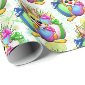 Funny Bunny biting an Easter Egg Cadeaupapier (Rol Hoek)