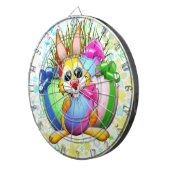 Funny Bunny biting an Easter Egg Dartbord (Voorkant Rechts)