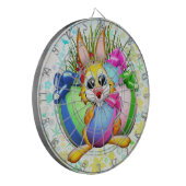 Funny Bunny biting an Easter Egg Dartbord (Voorkant Links)