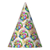 Funny Bunny biting an Easter Egg Feesthoedjes (Links)