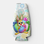 Funny Bunny biting an Easter Egg Flesjeskoeler (Voorkant)