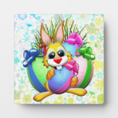 Funny Bunny biting an Easter Egg Fotoplaat (Voorkant)