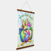 Funny Bunny biting an Easter Egg Hangend Wandkleed (Gebogen)