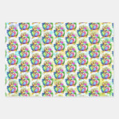 Funny Bunny biting an Easter Egg Inpakpapier Vel (Voorkant 3)
