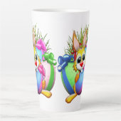 Funny Bunny biting an Easter Egg Latte Mok (Voorkant)