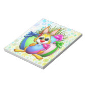Funny Bunny biting an Easter Egg Notitieblok (Linkerzijde)
