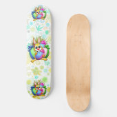 Funny Bunny biting an Easter Egg Persoonlijk Skateboard (Voorkant)