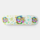 Funny Bunny biting an Easter Egg Persoonlijk Skateboard (Horizontaal)