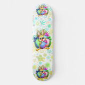 Funny Bunny biting an Easter Egg Persoonlijk Skateboard (Voorkant)
