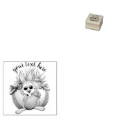 Funny Bunny biting an Easter Egg Rubberstempel (Gestempeld)