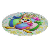 Funny Bunny biting an Easter Egg Snijplank (Hoek)