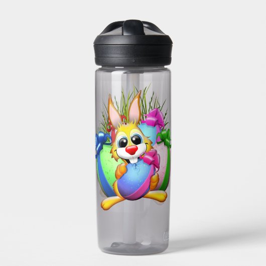Funny Bunny biting an Easter Egg Waterfles (Voorkant)