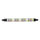Funny Bunny biting an Easter Egg Zwarte Inkt Pen (Voorkant)