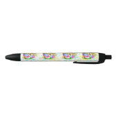 Funny Bunny biting an Easter Egg Zwarte Inkt Pen (Bodem)