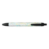 Funny Bunny biting an Easter Egg Zwarte Inkt Pen (Achterkant)