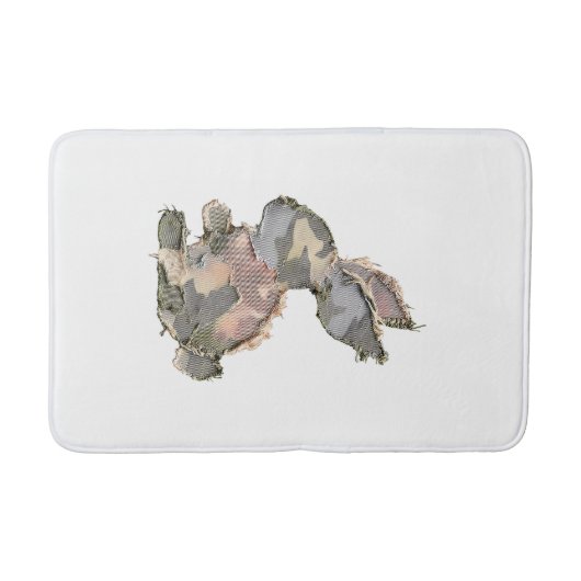 Funny Bunny Crochet Patchwork Camo Rabbit Happy Ea Badmat (Voorkant)