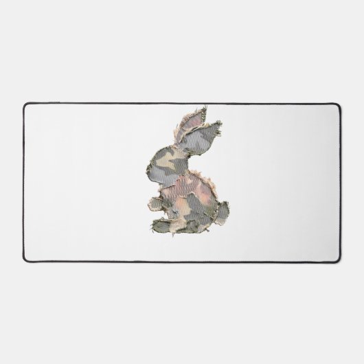 Funny Bunny Crochet Patchwork Camo Rabbit Happy Ea Bureaumat (Voorkant)