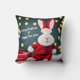 Funny Bunny Cute kerstkonbit Santa Gift Kussen
