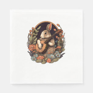 Funny Bunny die Banjo Guitar Music Rabbit Happ spe Servet