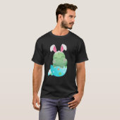 Funny Bunny Ears Easter Day Dinosaur Dino T-shirt (Voorkant volledig)