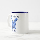 Funny Bunny Easter Quote  Tweekleurige Koffiemok (Voorkant links)