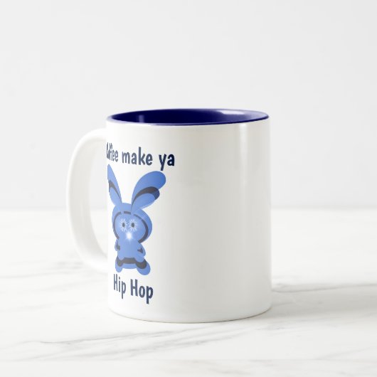 Funny Bunny Easter Quote  Tweekleurige Koffiemok (Voorkant links)