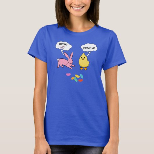 Funny Bunny en Chick Shirt voor Pasen (Voorkant)