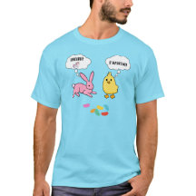 Funny Bunny en Chick Shirt voor Pasen