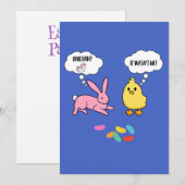 Funny Bunny en Chick Shirt voor Pasen Kaart (Voorkant / Achterkant)