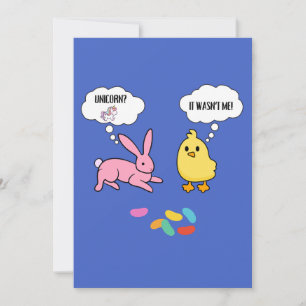 Funny Bunny en Chick Shirt voor Pasen Kaart