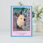 Funny Bunny Flat Greeting Card w/ Envelope Bedankkaart (Staand voorkant)