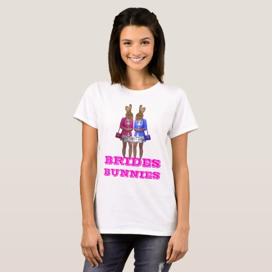 Funny bunny girl Bachelorette T-shirt (Voorkant volledig)