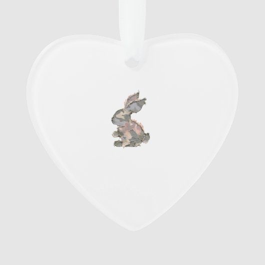 Funny Bunny Haakwerk Patchwork Camo Konijn Gelukki Ornament (voorkant)