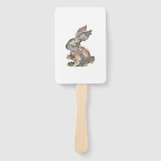 Funny Bunny Haakwerk Patchwork Camo Konijn Happy P Handwaaier (Voorkant)