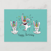 Funny Bunny Happy Birthday Cute Kinderen Rabbit Briefkaart (Voorkant)