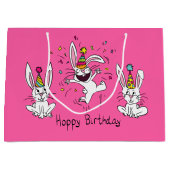 Funny Bunny Happy Birthday Cute Kinderen Rabbit Groot Cadeauzakje (Voorkant)