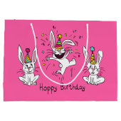 Funny Bunny Happy Birthday Cute Kinderen Rabbit Groot Cadeauzakje (Achterkant)