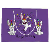 Funny Bunny Happy Birthday Cute Kinderen Rabbit Groot Cadeauzakje (Achterkant)