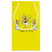 Funny Bunny Happy Birthday Cute Kinderen Rabbit Klein Cadeauzakje (Achterkant)