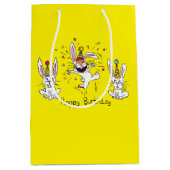 Funny Bunny Happy Birthday Cute Kinderen Rabbit Medium Cadeauzakje (Voorkant)