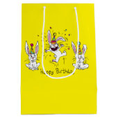 Funny Bunny Happy Birthday Cute Kinderen Rabbit Medium Cadeauzakje (Achterkant)
