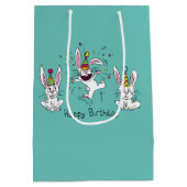 Funny Bunny Happy Birthday Cute Kinderen Rabbit Medium Cadeauzakje (Achterkant)