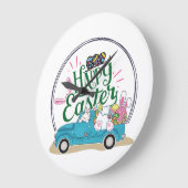 Funny Bunny Happy Easter Day Grote Klok (Hoek)