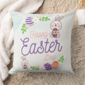 Funny Bunny Happy Easter Day Sierkussen (Deken)