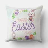 Funny Bunny Happy Easter Day Sierkussen (Voorkant)