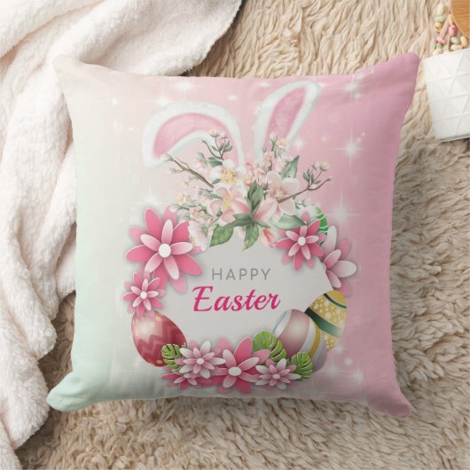 Funny Bunny Happy Easter Day Sierkussen (Deken)