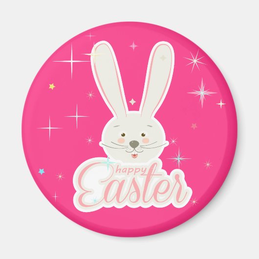FUNNY BUNNY Happy Easter Eggs Hunt Party Magneet (Voorkant)